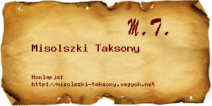 Misolszki Taksony névjegykártya